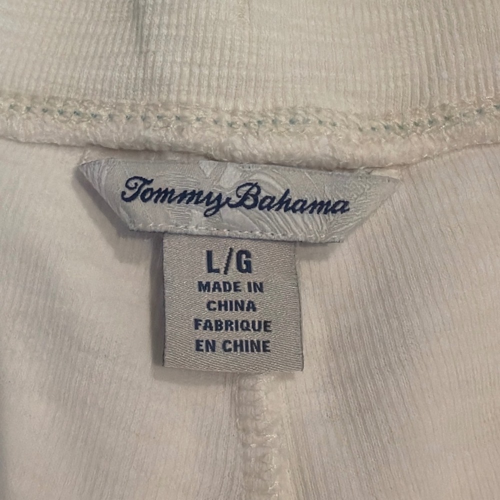 Tommy Bahama Lounge Shorts Womens Medium White Waffle Knit Coastal Beachy Sleep - Picture 2 of 8